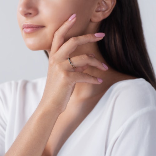 Pierścionek SAVICKI: złoty, czarne diamenty